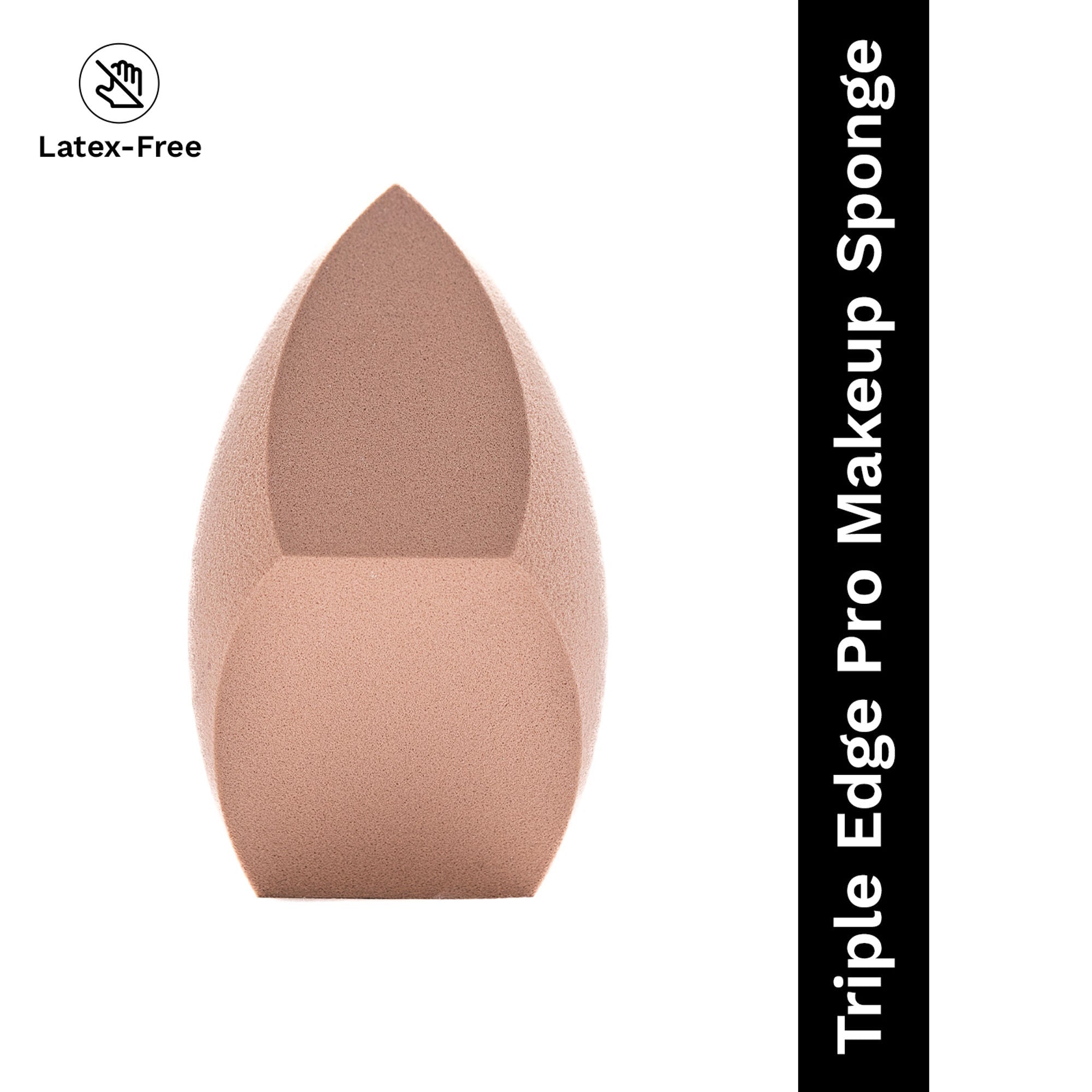 PAC Studio Triple Edge Pro Makeup Sponge - Ultra Soft Micro Fiber, Unique Shape Offers Seamless Coverage