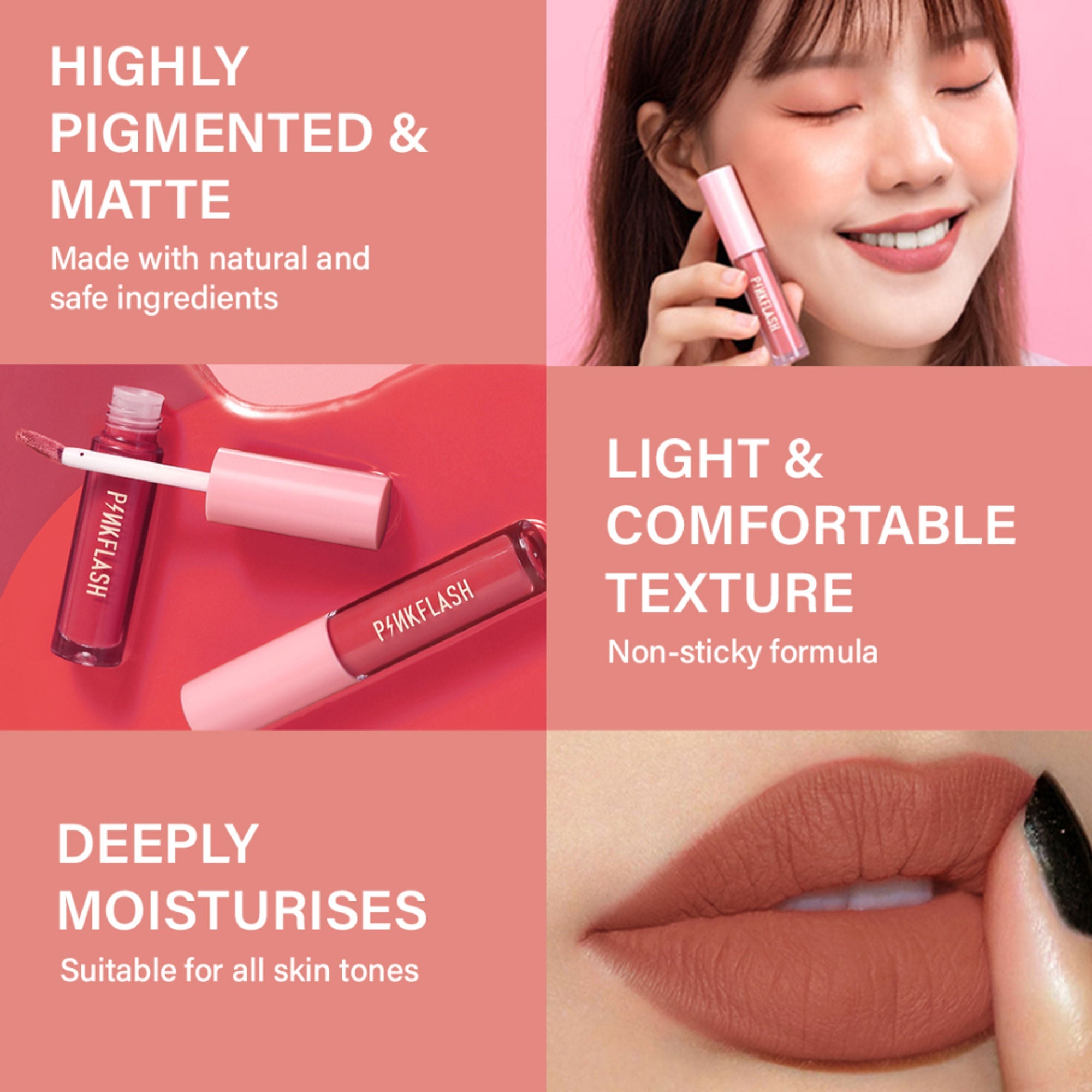 PINKFLASH Melting Matte Lip Cream - N05 Cookies