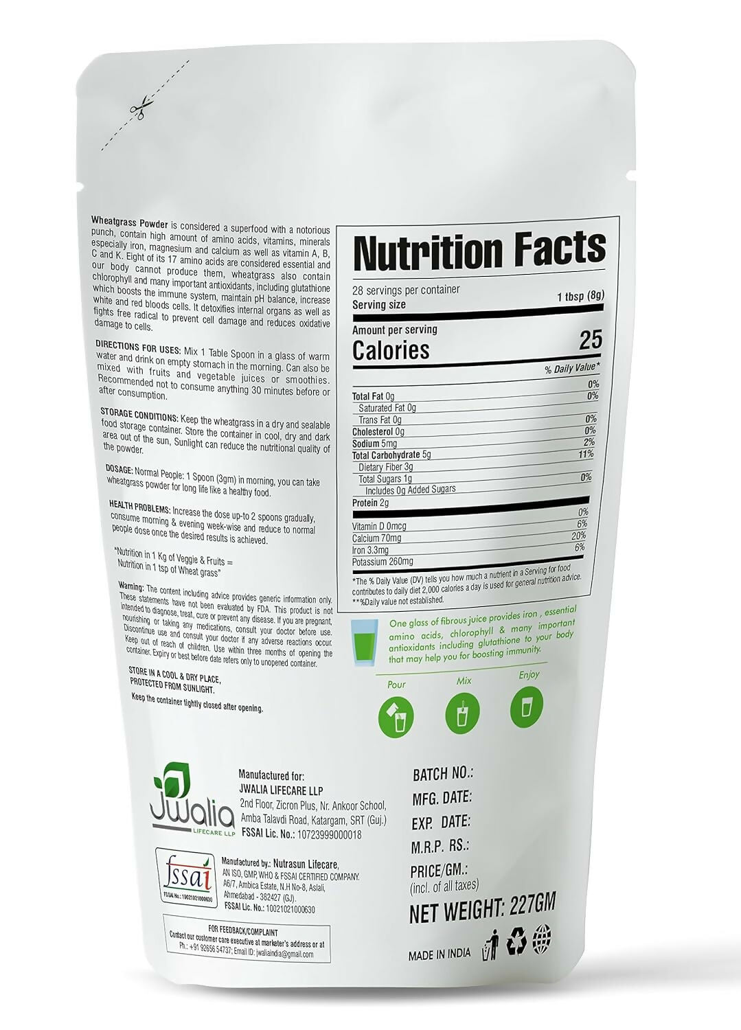 Myherb Natural Organic Wheat Grass Powder