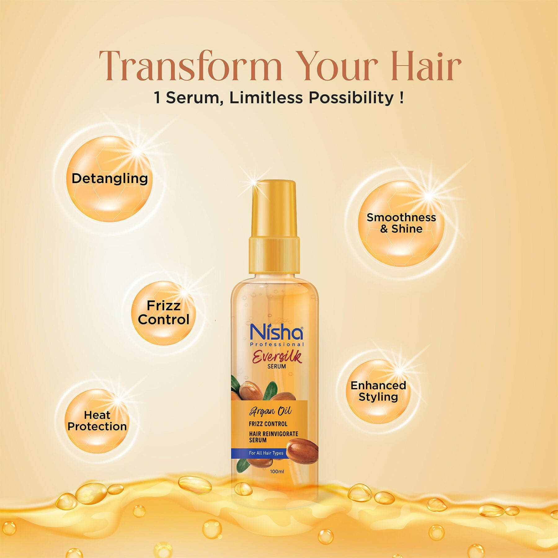 Nisha Hair Serum Eversilk Argan Oil Serum