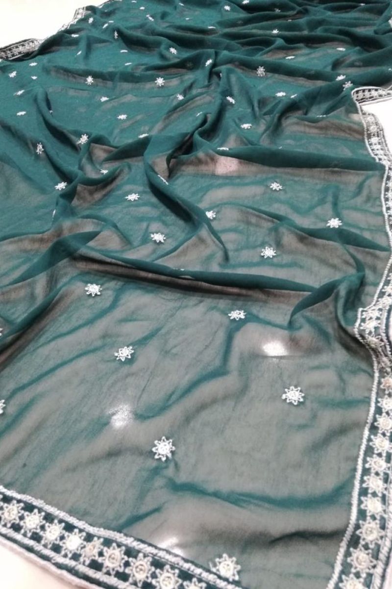 Aastha fashion Green Georgette lehanga blouse Embroidered work - Prithvi Mart