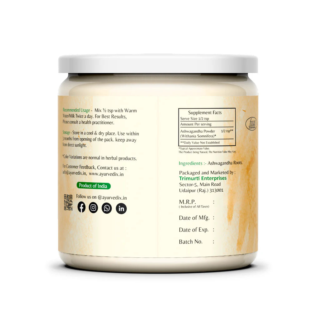 Ayurvedix Organic Ashwagandha Powder -150 gm