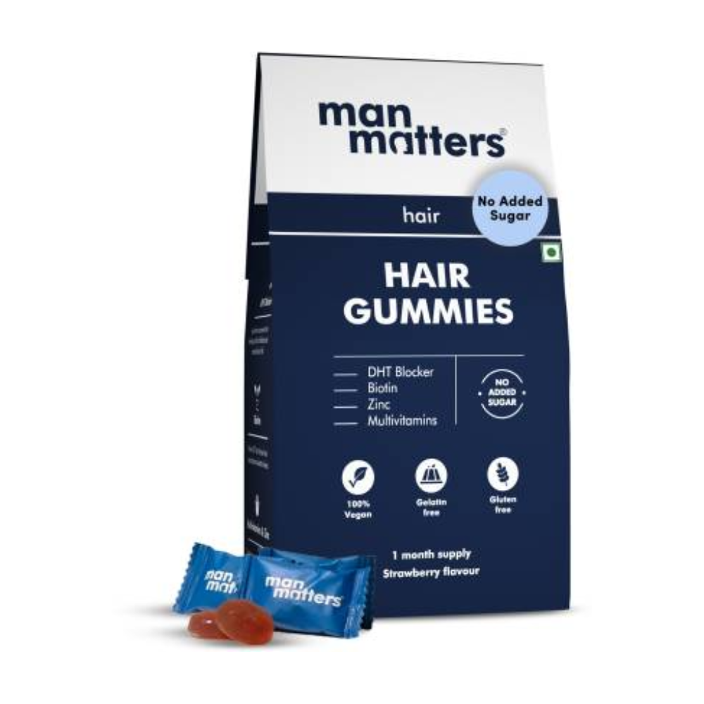 Man Matters Biotin Nourish Hair Gummies With Multivitamins (Sugar Free) - Strawberry Flavor