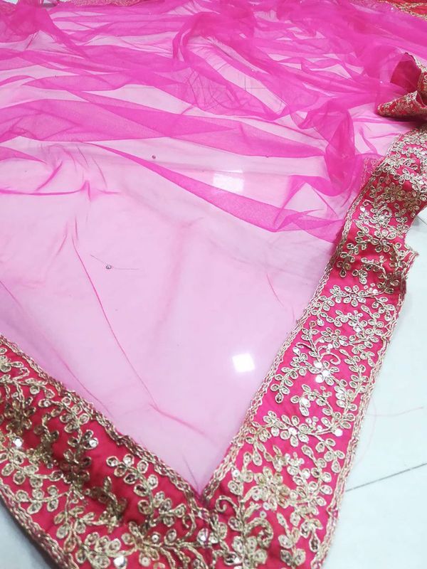 Aastha fashion off pink Lehenga Choli with two tone tafeta satin silk fabric blouse fabric
