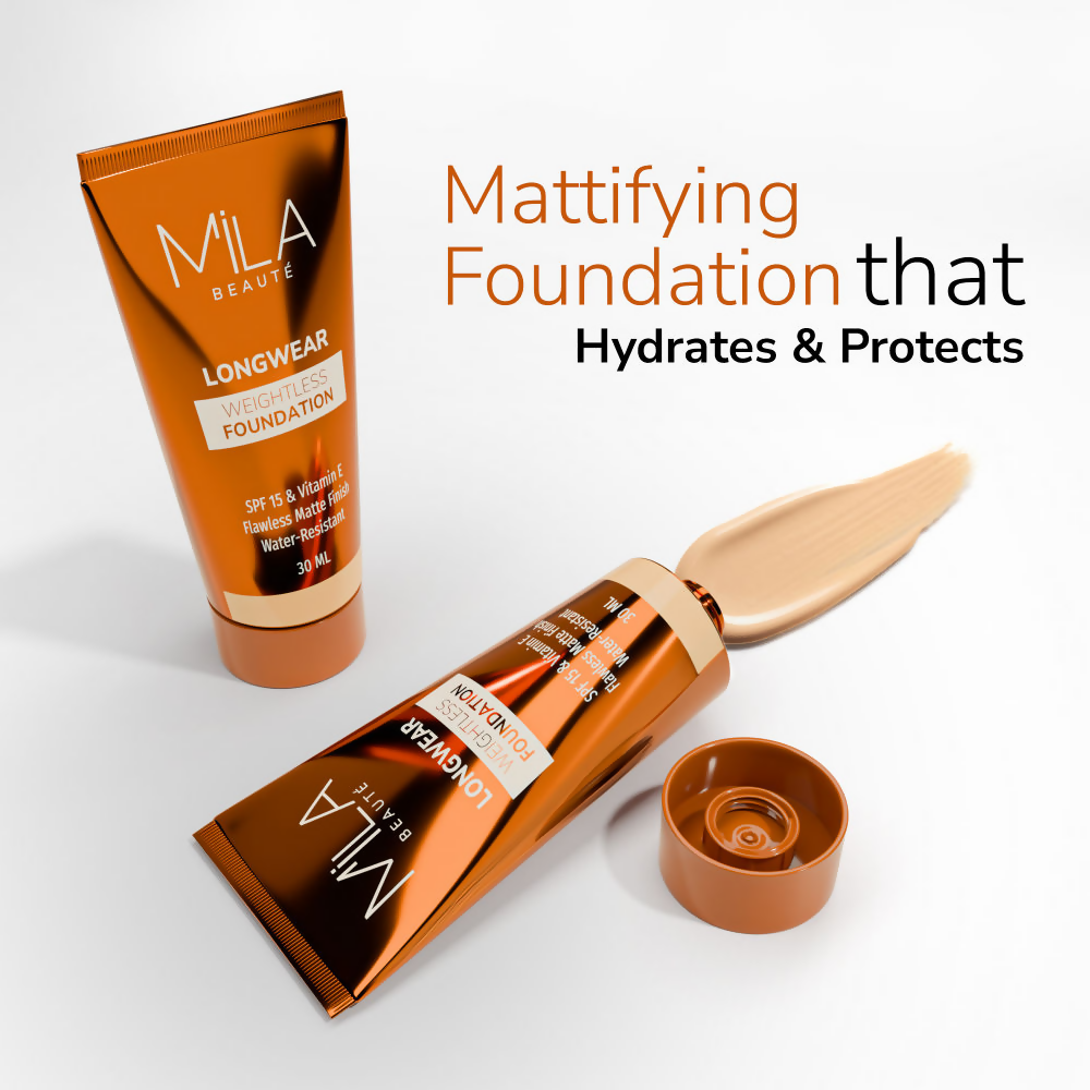 Mila Beaute Longwear Weightless Matte Finish Foundation with SPF 15 - Soft Beige