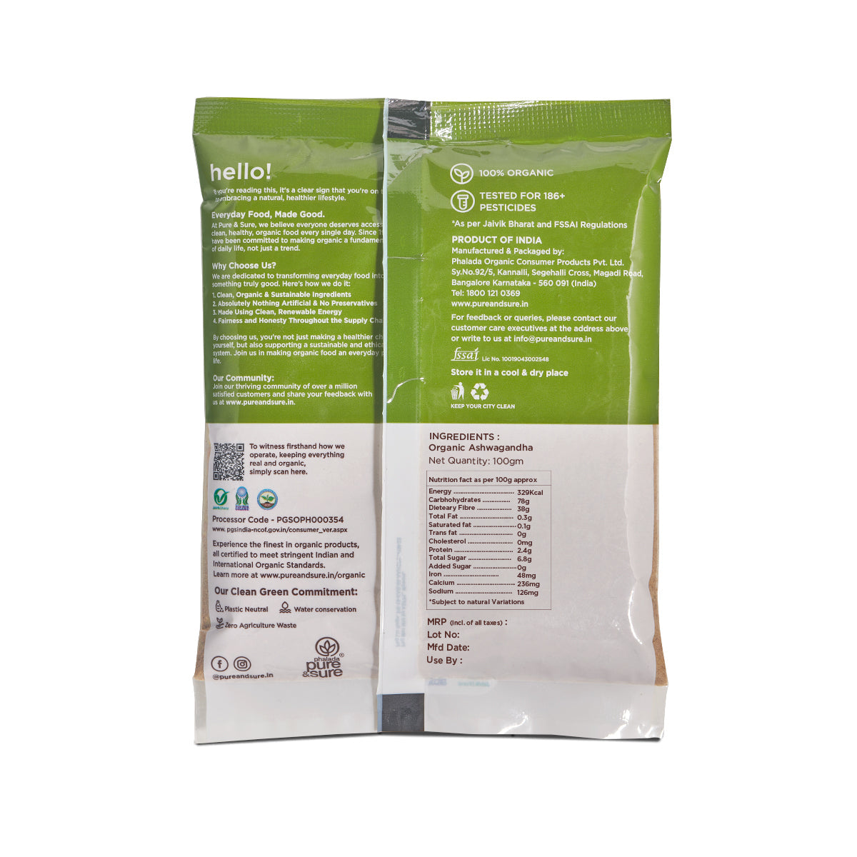 Pure & Sure Organic Ashwagandha Powder