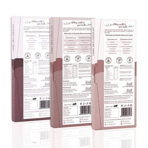 Aadvik Assorted Camel Milk Chocolates | Pack of 3 | 210g