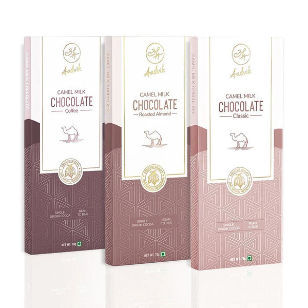 Aadvik Assorted Camel Milk Chocolates | Pack of 3 | 210g