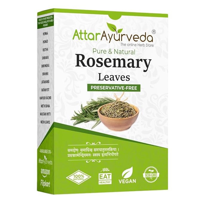 Attar Ayurveda Rosemary Leaves packaging on a white background