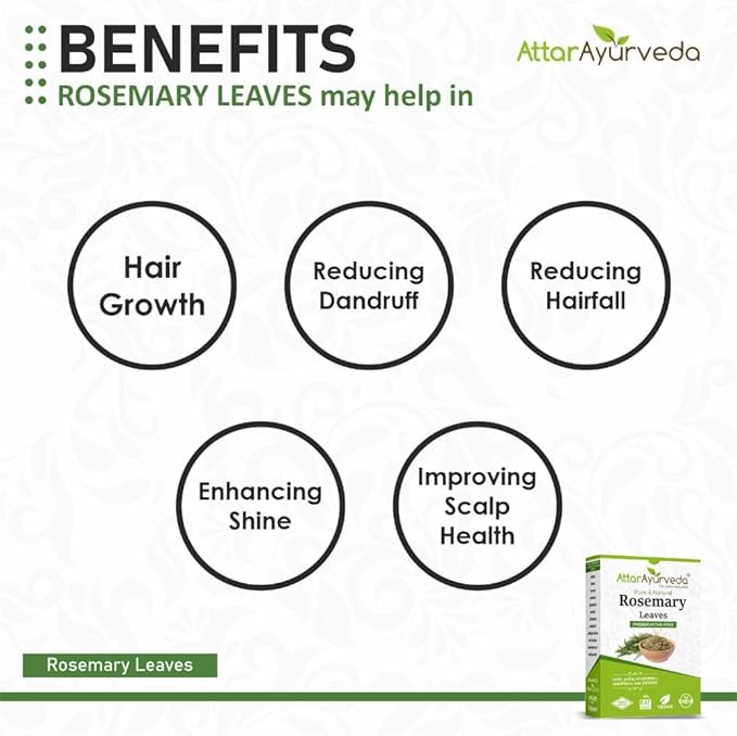 Attar Ayurveda Natural Rosemary leaves for Hair growth 100 grams