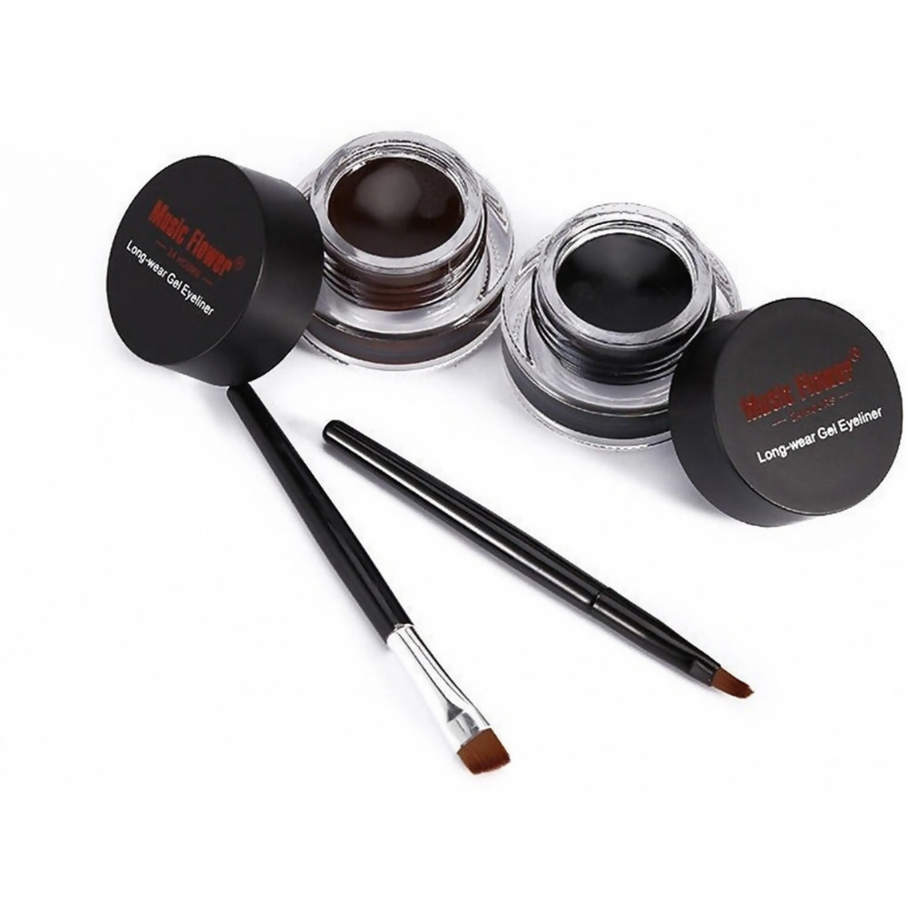 Music Flower Black Brown Smudge Proof Gel Eyeliner