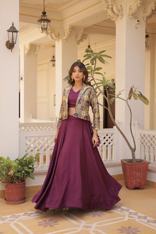 Aastha fashion navy blue Lehenga chinnon blouse fabric embroidery work