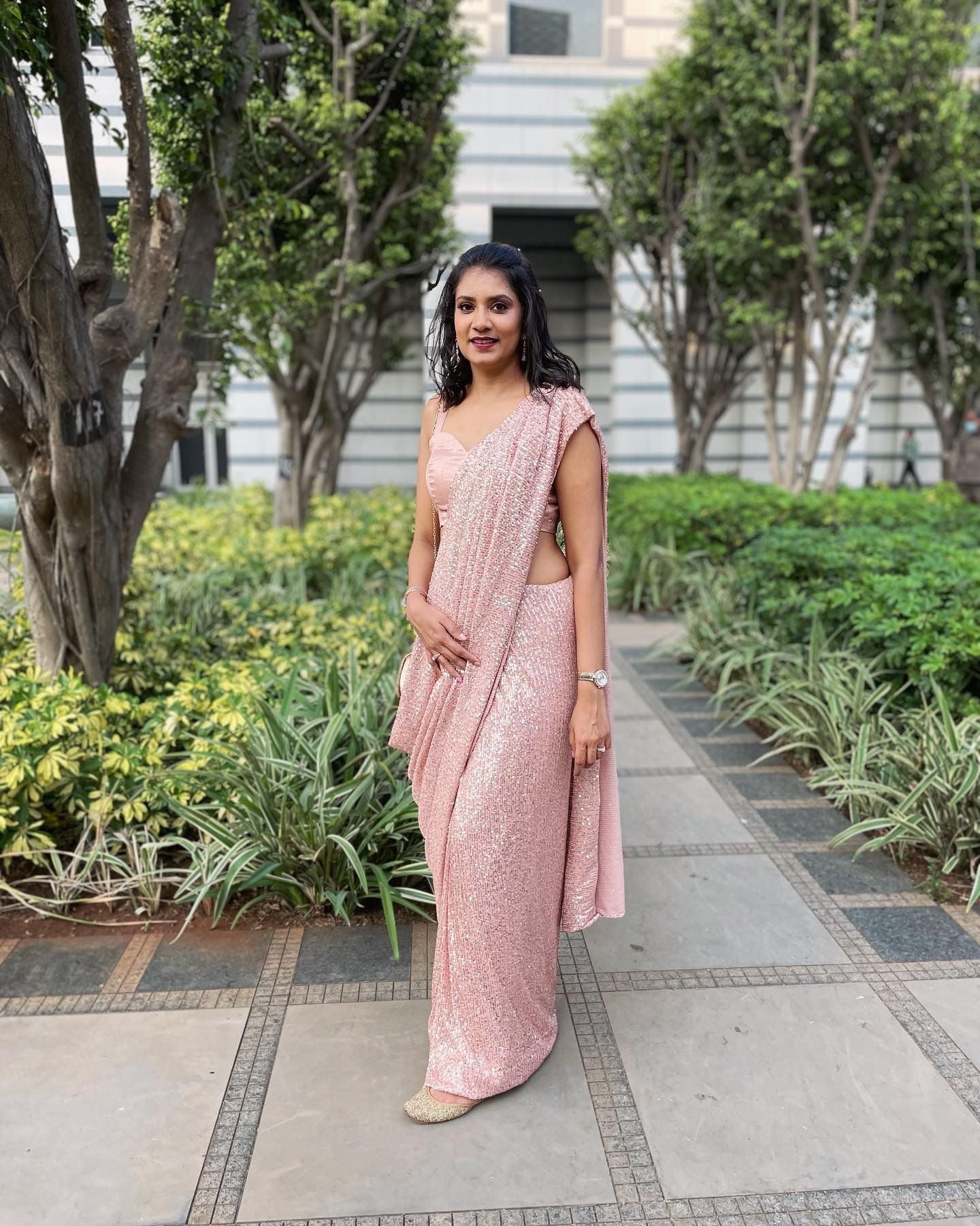 Aastha peach Heavy Soft Georgette Satin Banglori