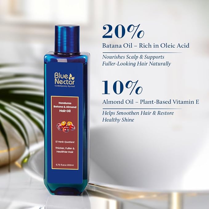 Blue Nectar Raw Batana Oil for Hair Growth Organic 200 ml