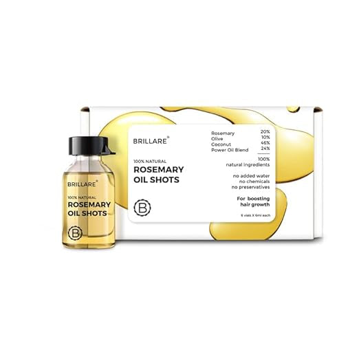 Brillare Rosemary Oil Shots packaging with a bottle on a white background