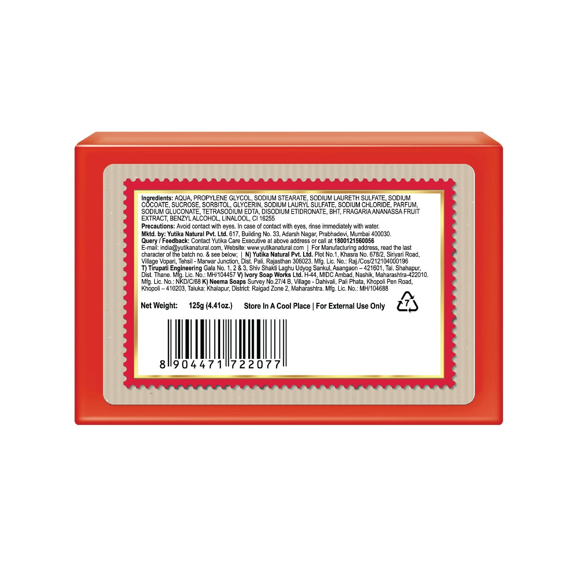 Nisha Strawberry Body Cleansing Soap Bar