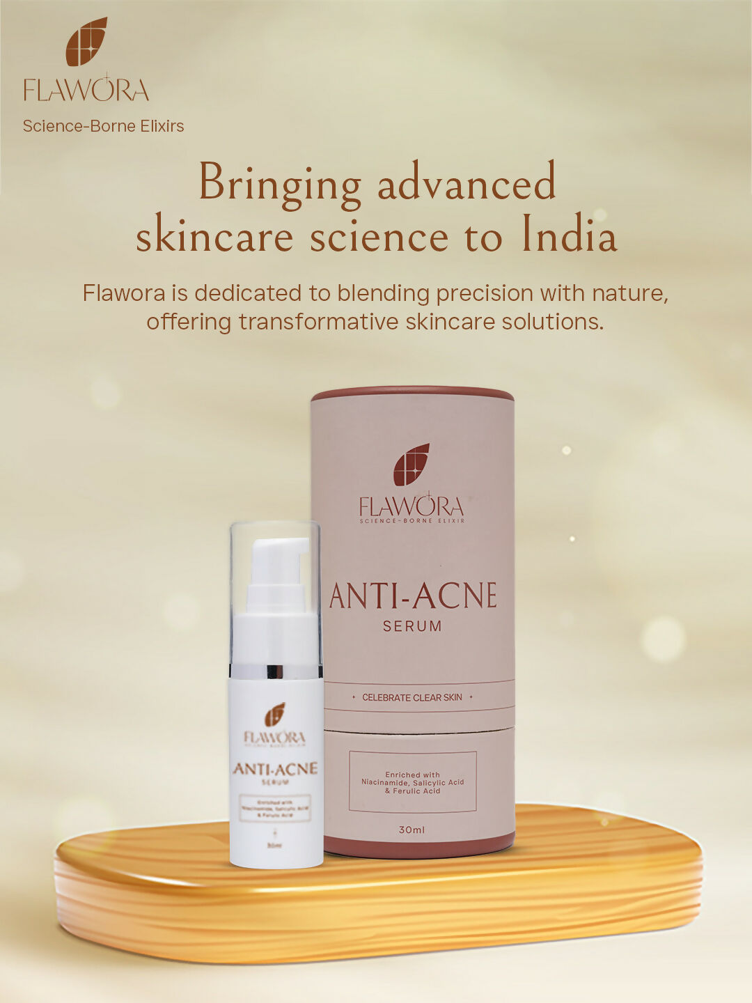 Flawora Set of D-Tan Lotion, Anti Acne Serum, Anti-Grey Hair Serum and Golden Glow Face Serum