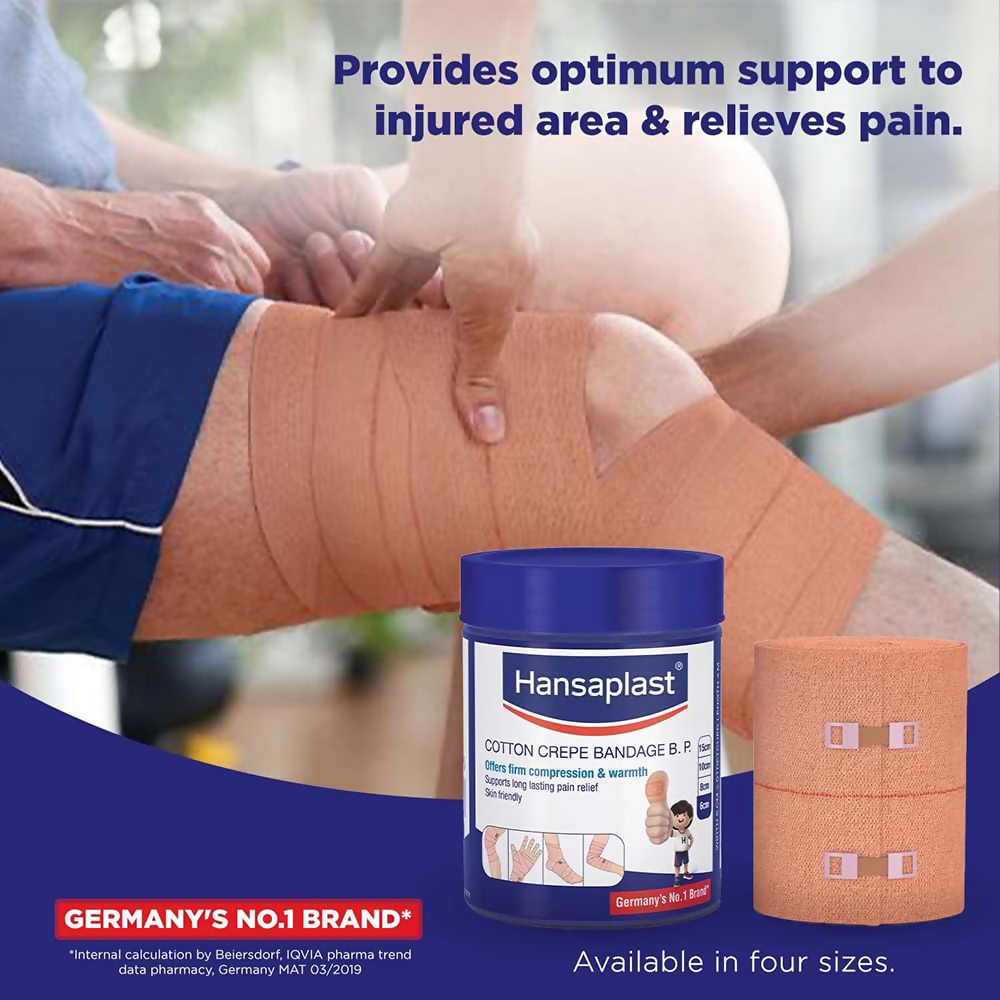 Hansaplast Soft Cotton Crepe Bandage For Pain Relief - 10CM x 4MTR