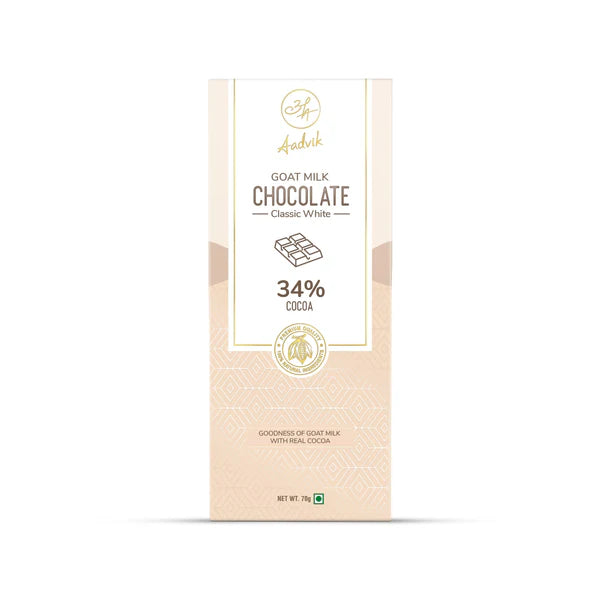Aadvik Goat Milk Chocolate | Classic White | 70g