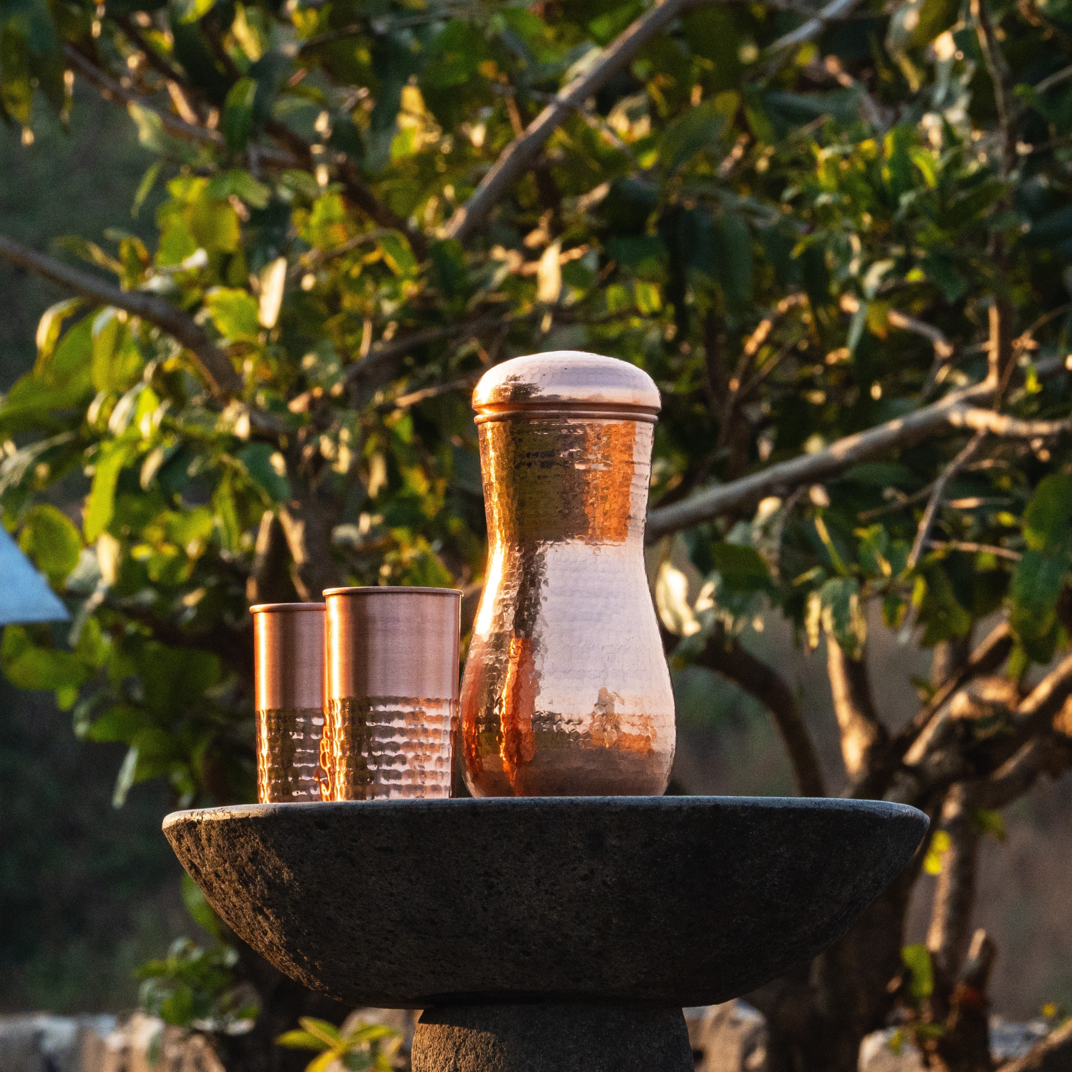 Health Smith Pure Copper Vintage Hammered Glass - Lacquered for Shine & Protection