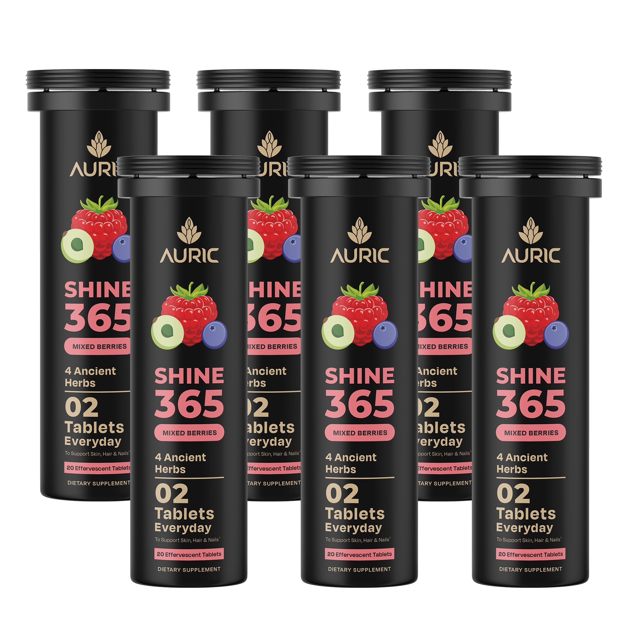 Auric Shine 365 Effervescent Tablets | Mixed Berries Flavour