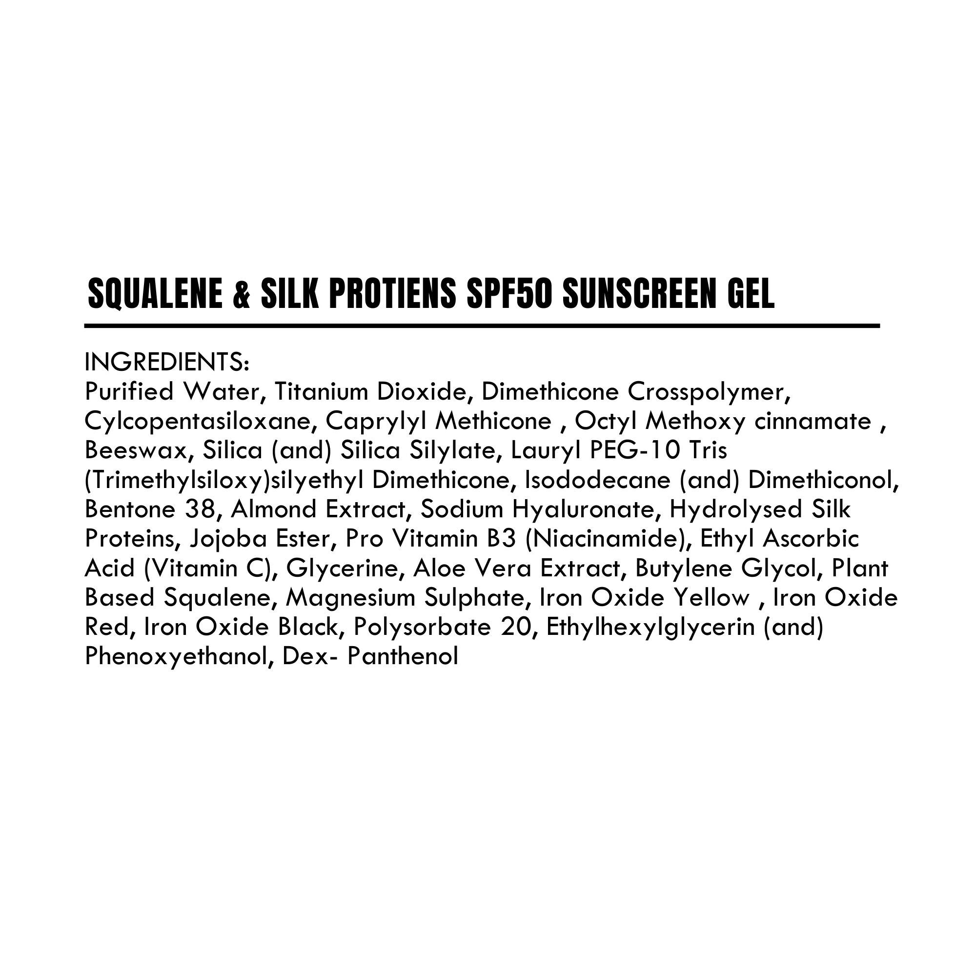 Detoxie Squalene & Silk Protiens SPF50 Sunscreen Gel For All Skin Types