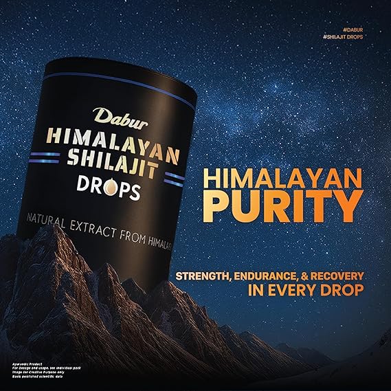 Dabur Himalayan Pure Shilajit Drops | Rich in Fulvic acid | 30 Ml