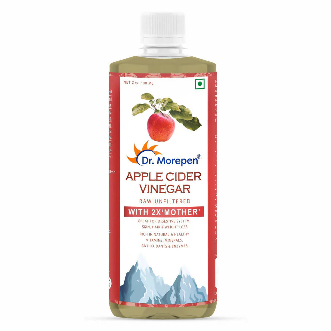 Dr. Morepen Apple Cider Vinegar With 2x Mother for Weight Management, Immunity, Skin & Hair