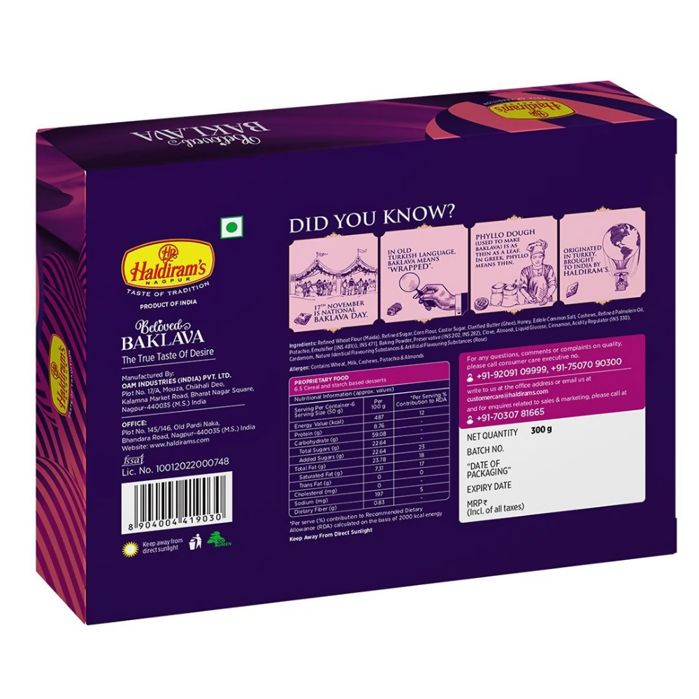 Haldiram's Assorted Baklava Sweets