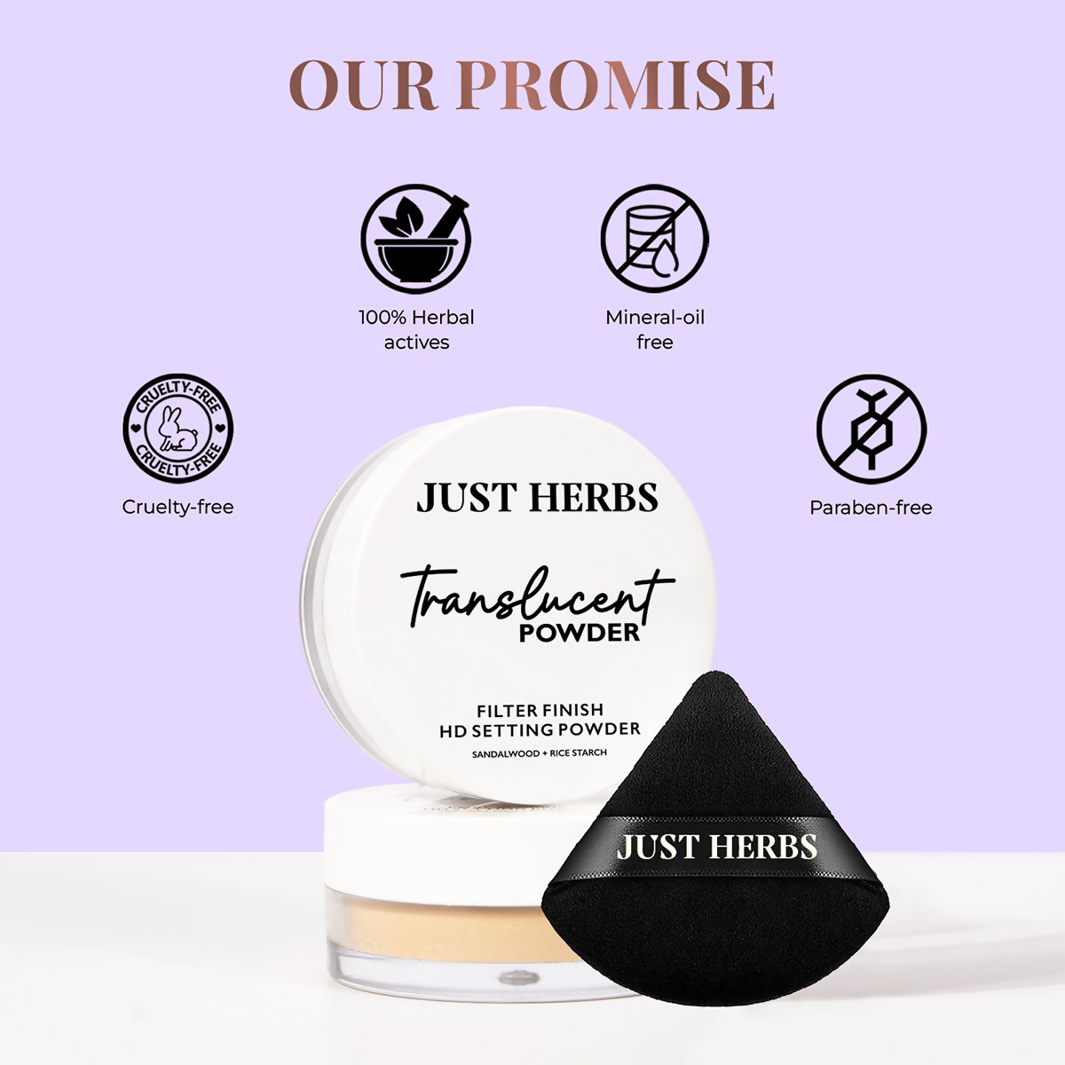 Just Herbs HD Setting Loose Powder - Yellow