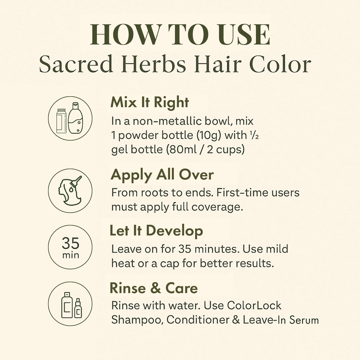 Sacred Herbs Ammonia & PPd Free Natural Organic Gel Dark Brown Hair Color For Men & Women