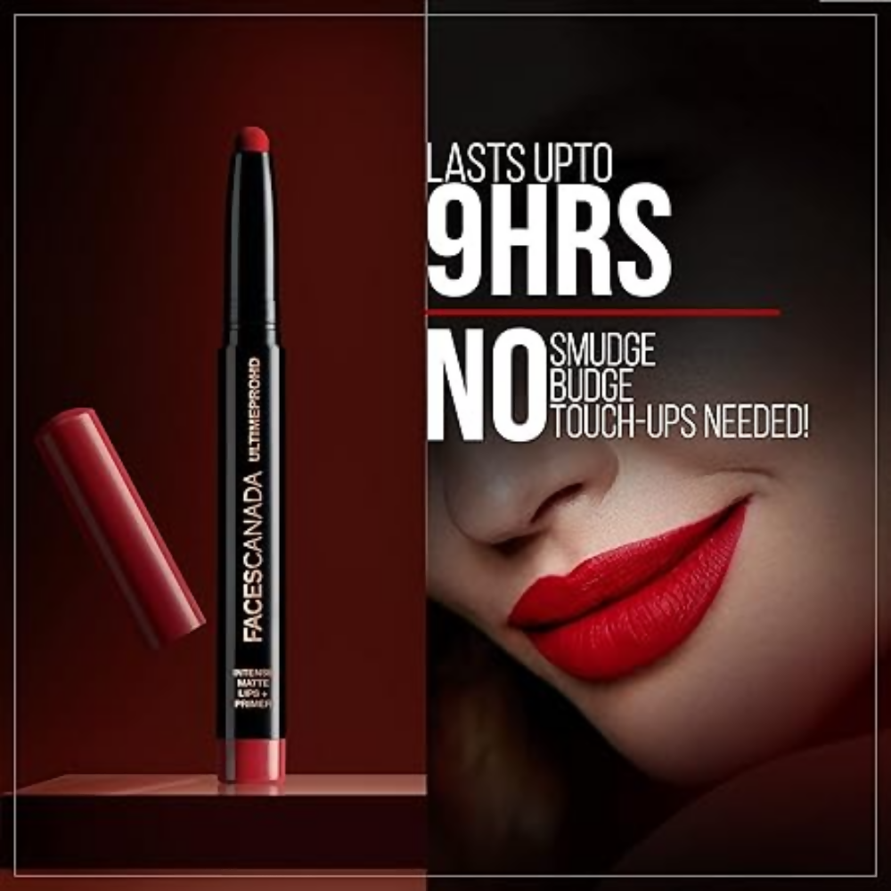 Faces Canada Ultime Pro HD Intense Matte Lipstick + Primer - Hazel (Brown)