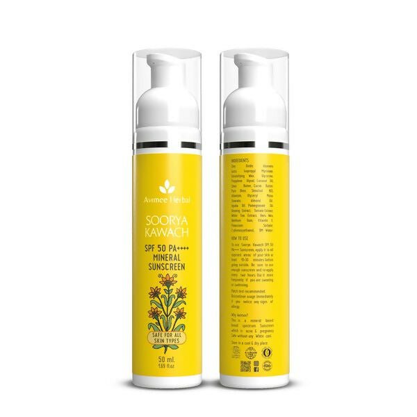 Avimee herbal Soorya Kawach SPF50 PA++++ 100% Mineral Sunscreen