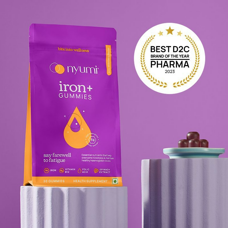 Nyumi IronGummies to Boost Energy & Reduce Fatigue - Zinc, Spinach Extract & Vitamin B12