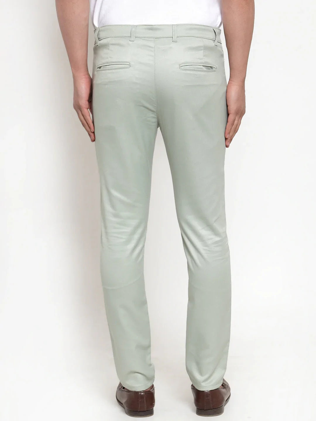 Jainish Men's Green Solid Formal Trousers ( FGP 253Pista )