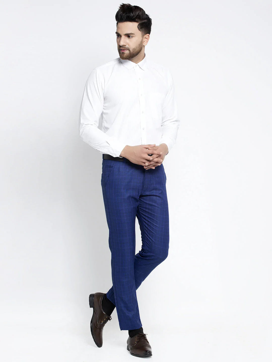 Jainish Men's Blue Formal Trousers ( FGP 261Blue )