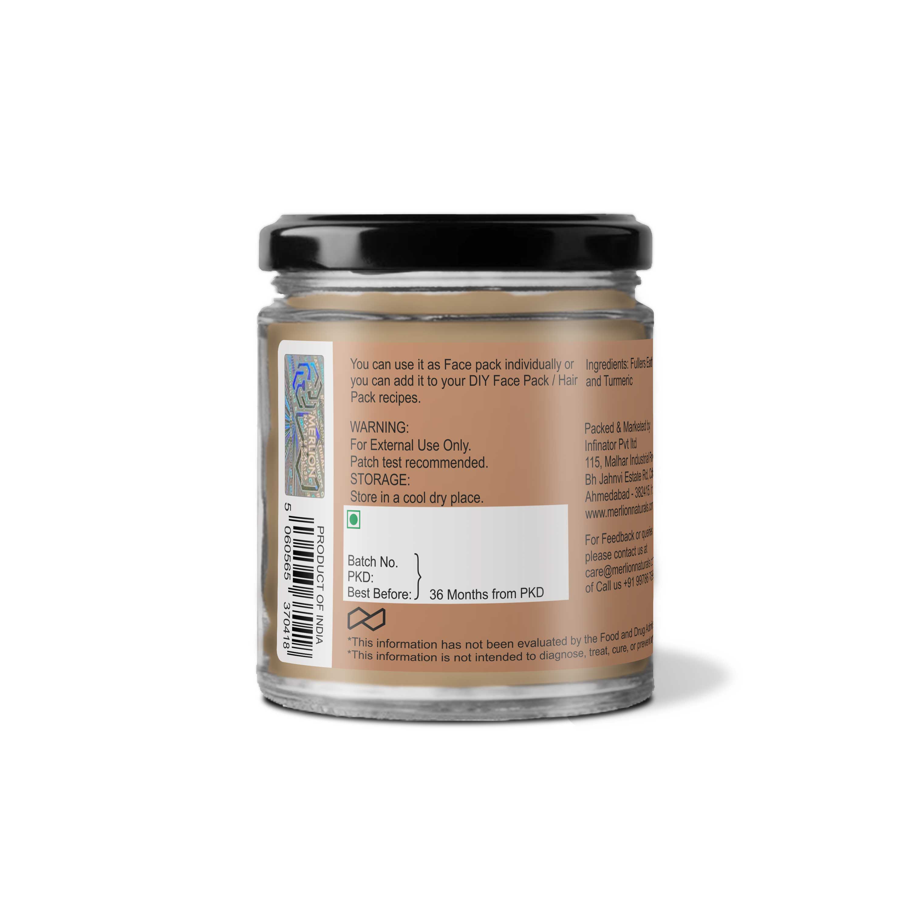 Merlion Naturals Fuller's Earth Multani Mitti Powder