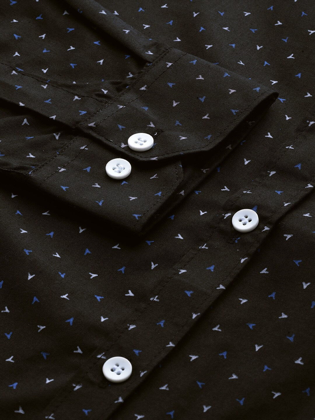 Jainish Black Men's Cotton Printed Formal Shirts ( SF 716Black )