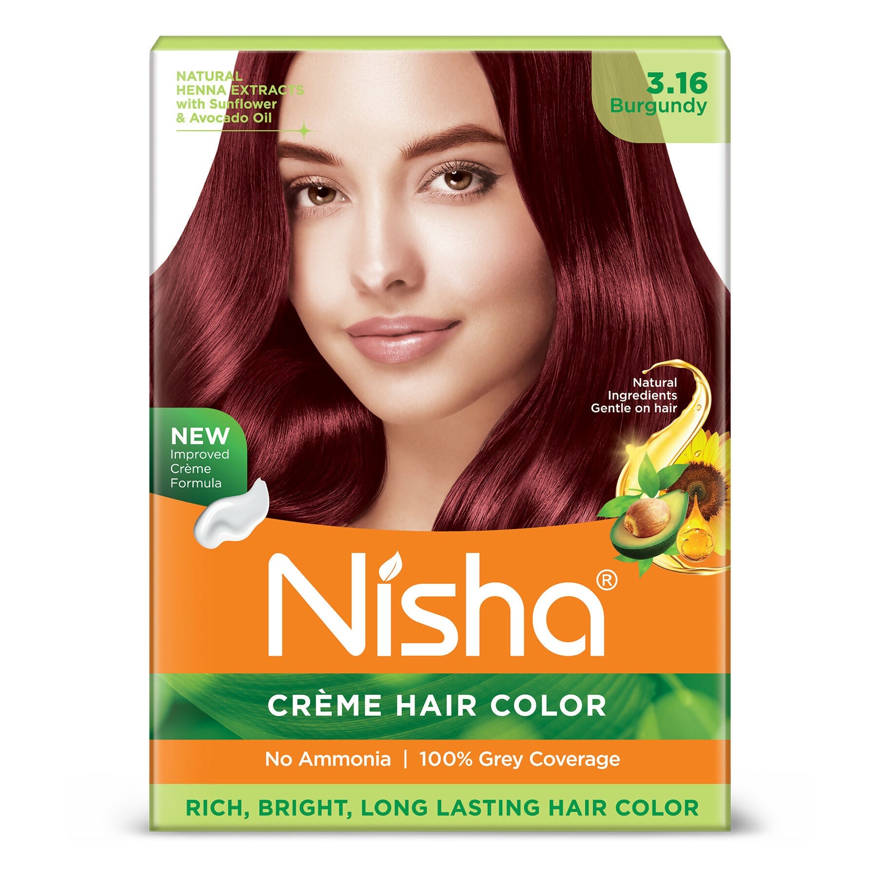 Nisha Creme Hair Color for Women - Burgundy