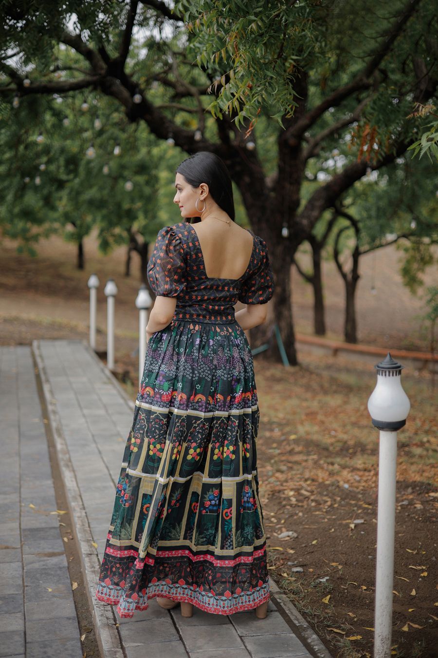 Aastha Multi Pure Chanderi with Gown fabric Heavy Digital Print