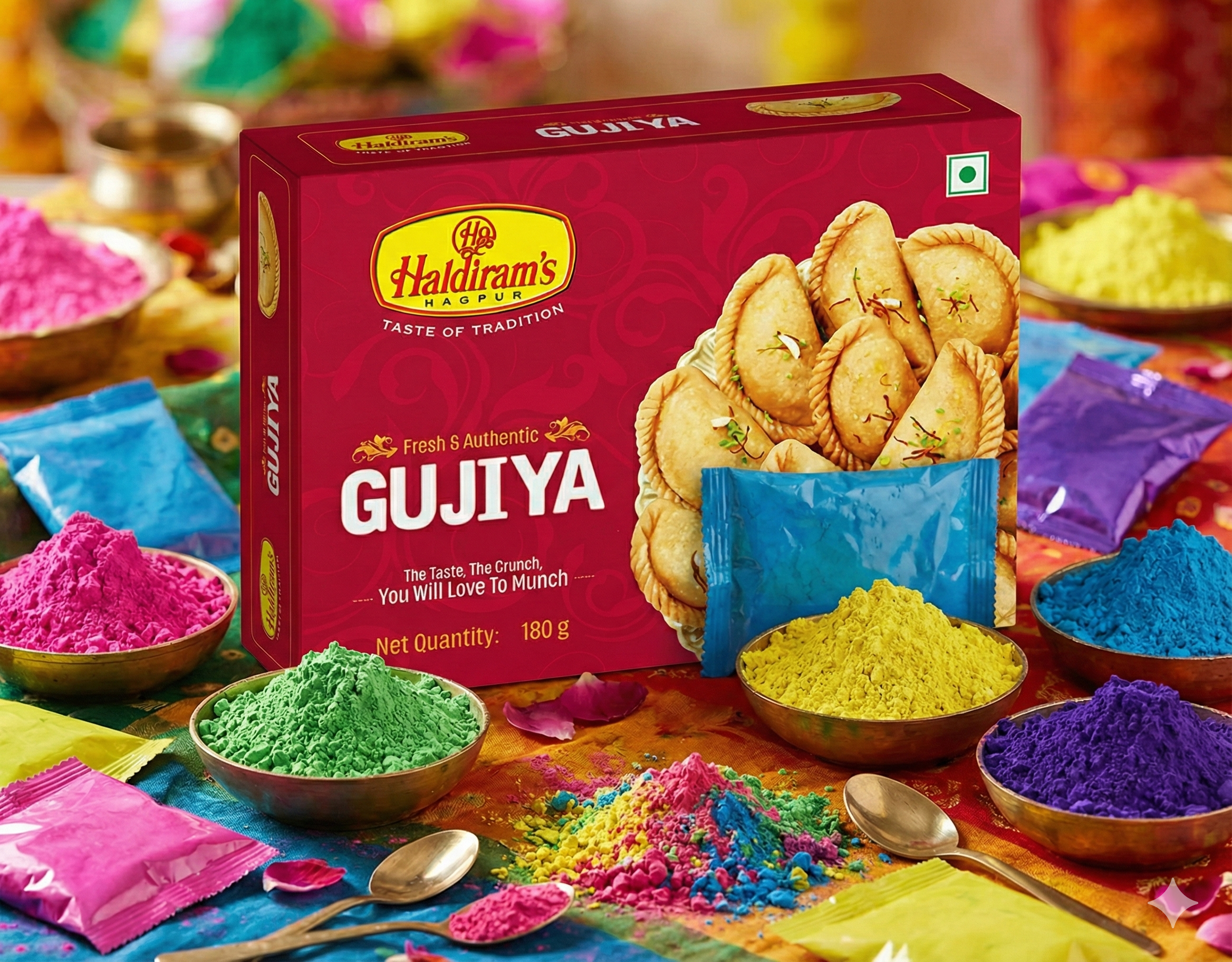 Haldiram's Gujiya + Gulal Combo