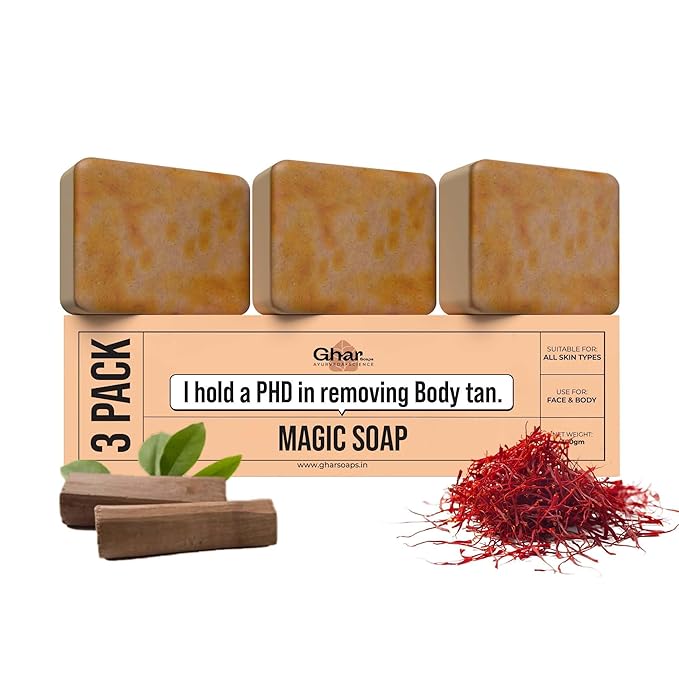 Ghar Handmade Soaps Sandalwood & Saffron for Body Tan