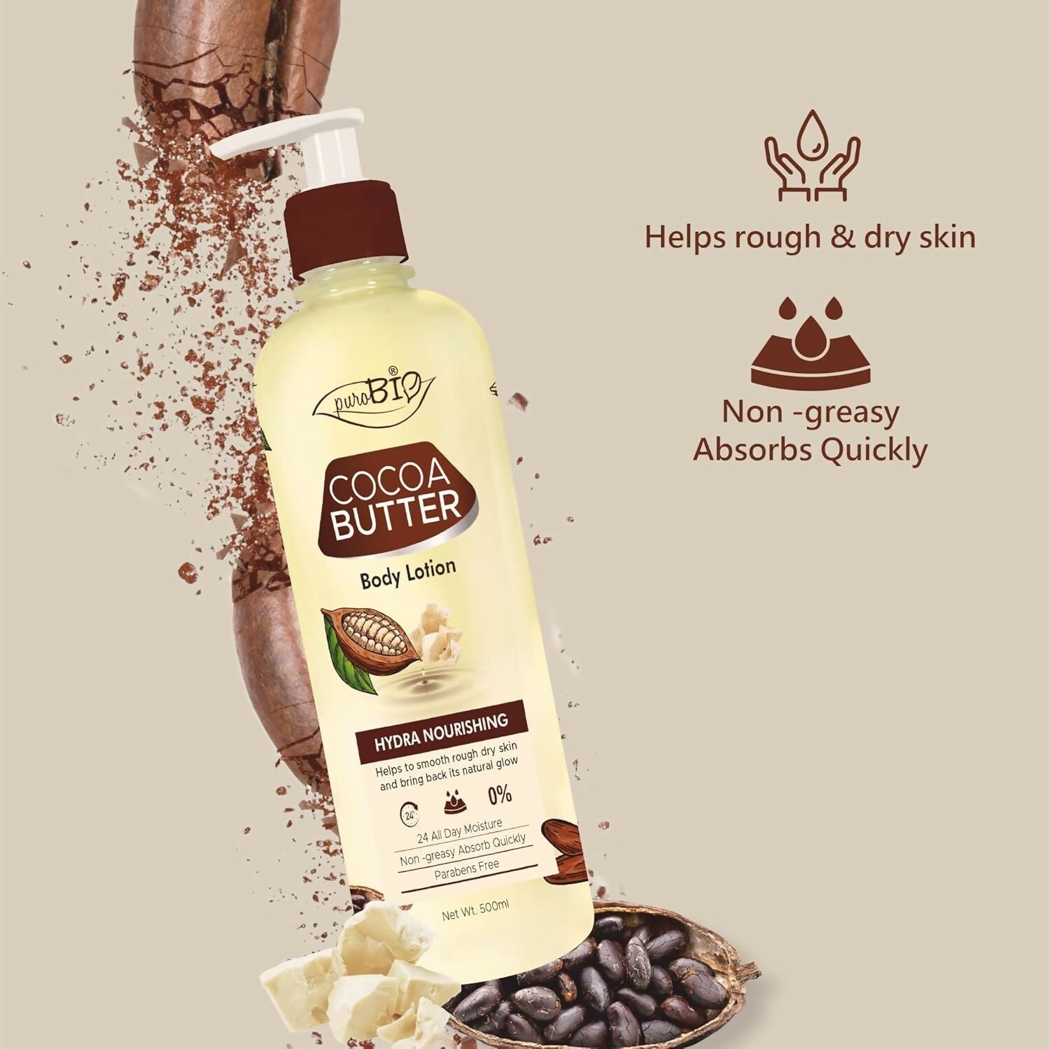 Purobio Cocoa butter Body Lotion with Hydra Nourishing
