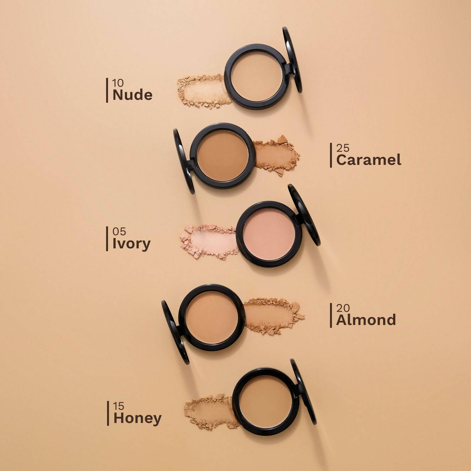 Pilgrim Matte Finish Compact Powder With SPF 25 - Almond-20
