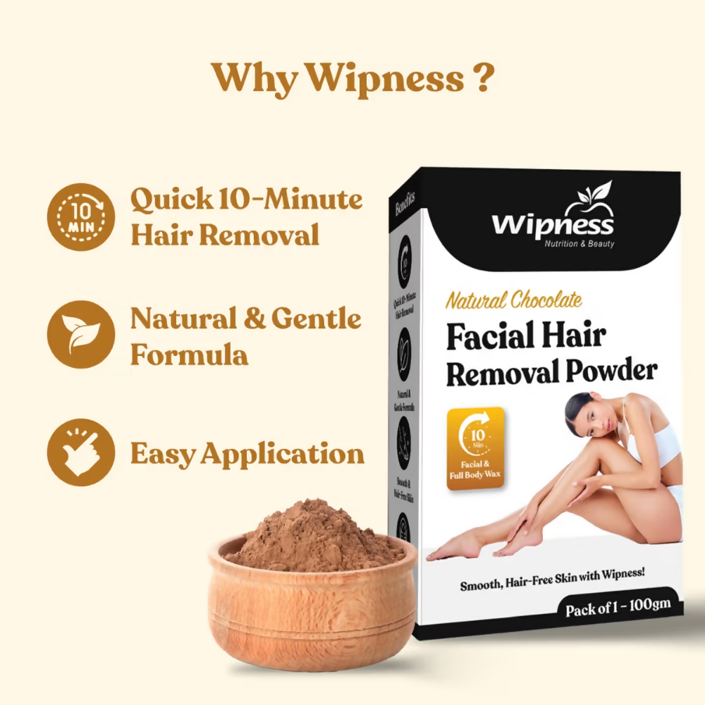 Wipness Natural Chocolate Facial Hair Removal Powder