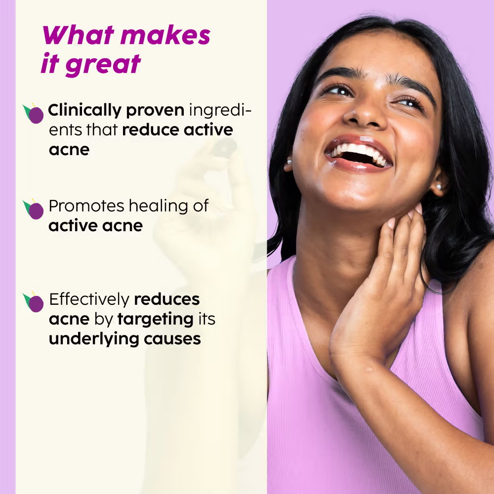 PLIX The Plant Fix Jamun Active Acne Regime - Cleanser, Acne Mark Serum, Moisturizer & Body Wash For Women & Men