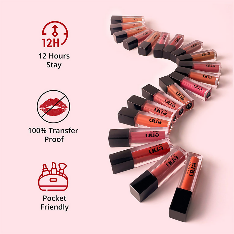 Enn Long-Lasting Liquid Lipstick With Ghee - Full Coverage & Transferproof - Mocha Martini
