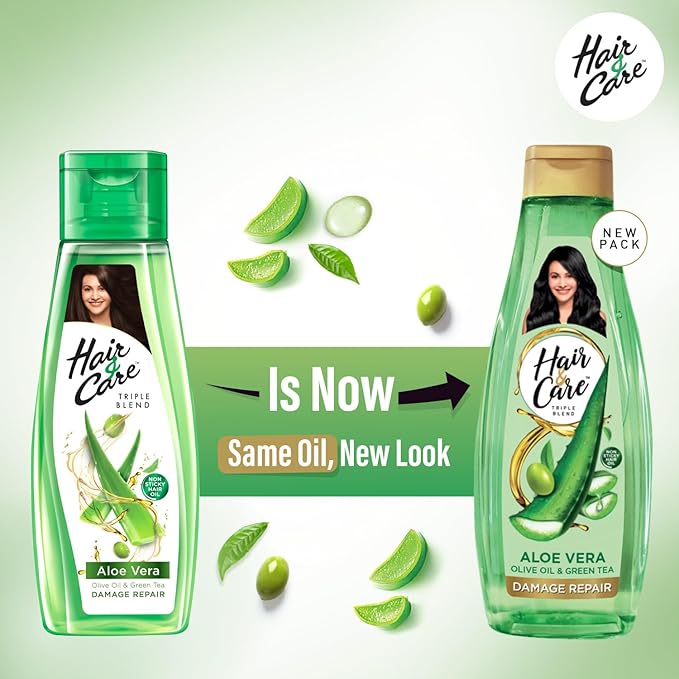 Hair & Care Damage Repair Non-Sticky Hair Oil with Aloe Vera, Olive Oil & Green Tea, 200 ml