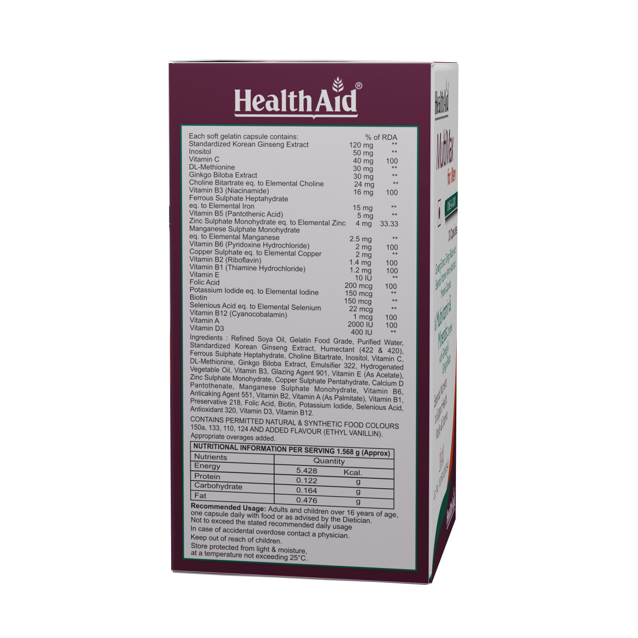 HealthAid MultiMax for Men, Vegetarian Liquid fill Capsules
