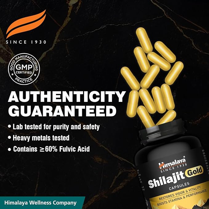 Himalaya Herbals Shilajit/Shilajeet Gold Capsules - 20 cpas
